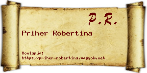 Priher Robertina névjegykártya